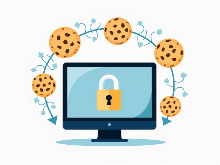 Digital cookies on a screen representing data privacy